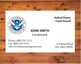 Dept. of Homeland Security Business Cards