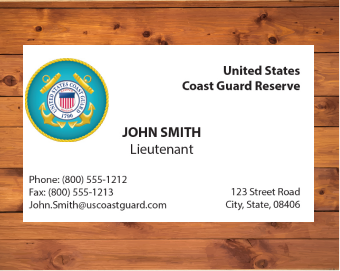 USCG Business Cards - United States Coast Guard Crossed Anchors with Teal Color