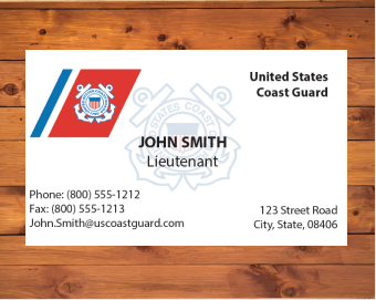 USCG Business Cards - United States Coast Guard Approved Red & Blue Stripe