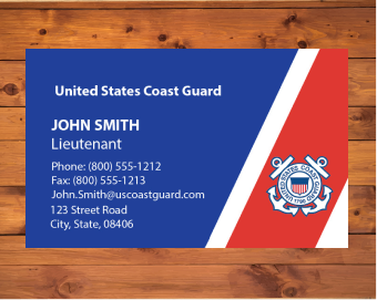 USCG Business Cards - Blue Background - Coast Guard Business Card